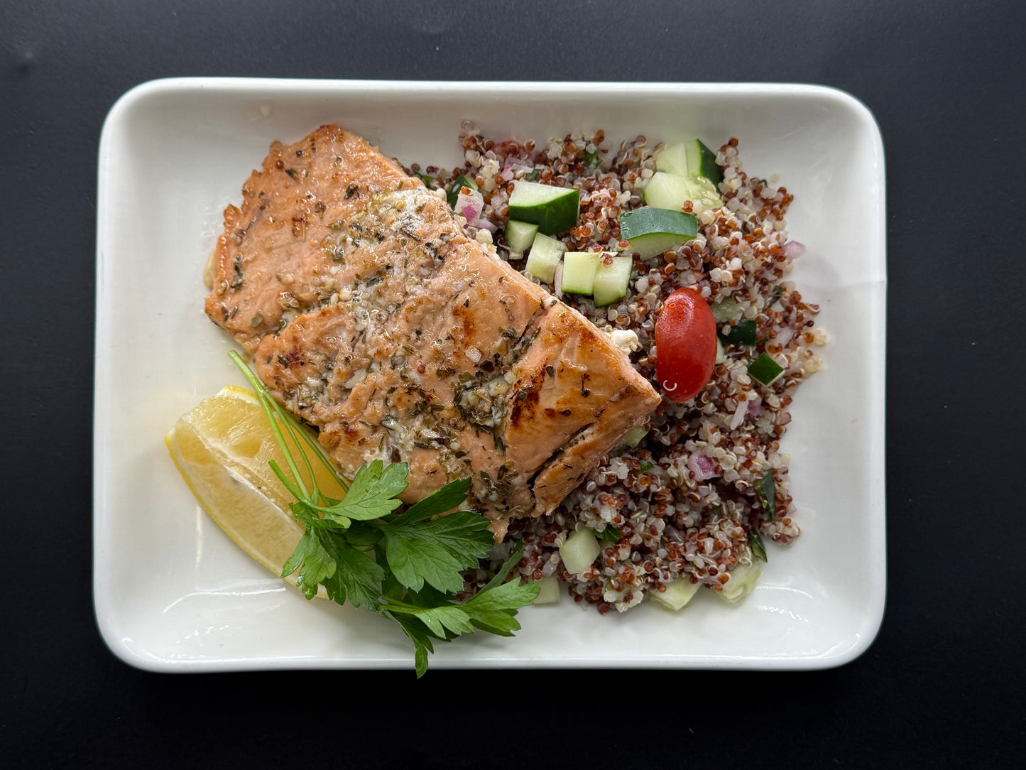 Mediterranean Salmon Quinoa Salad