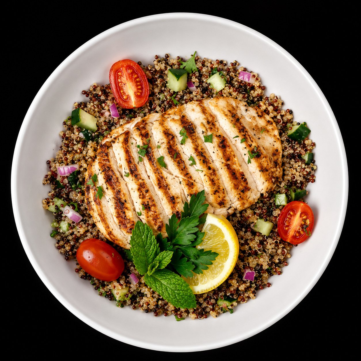 Mediterranean Herb Chicken with Quinoa Salad