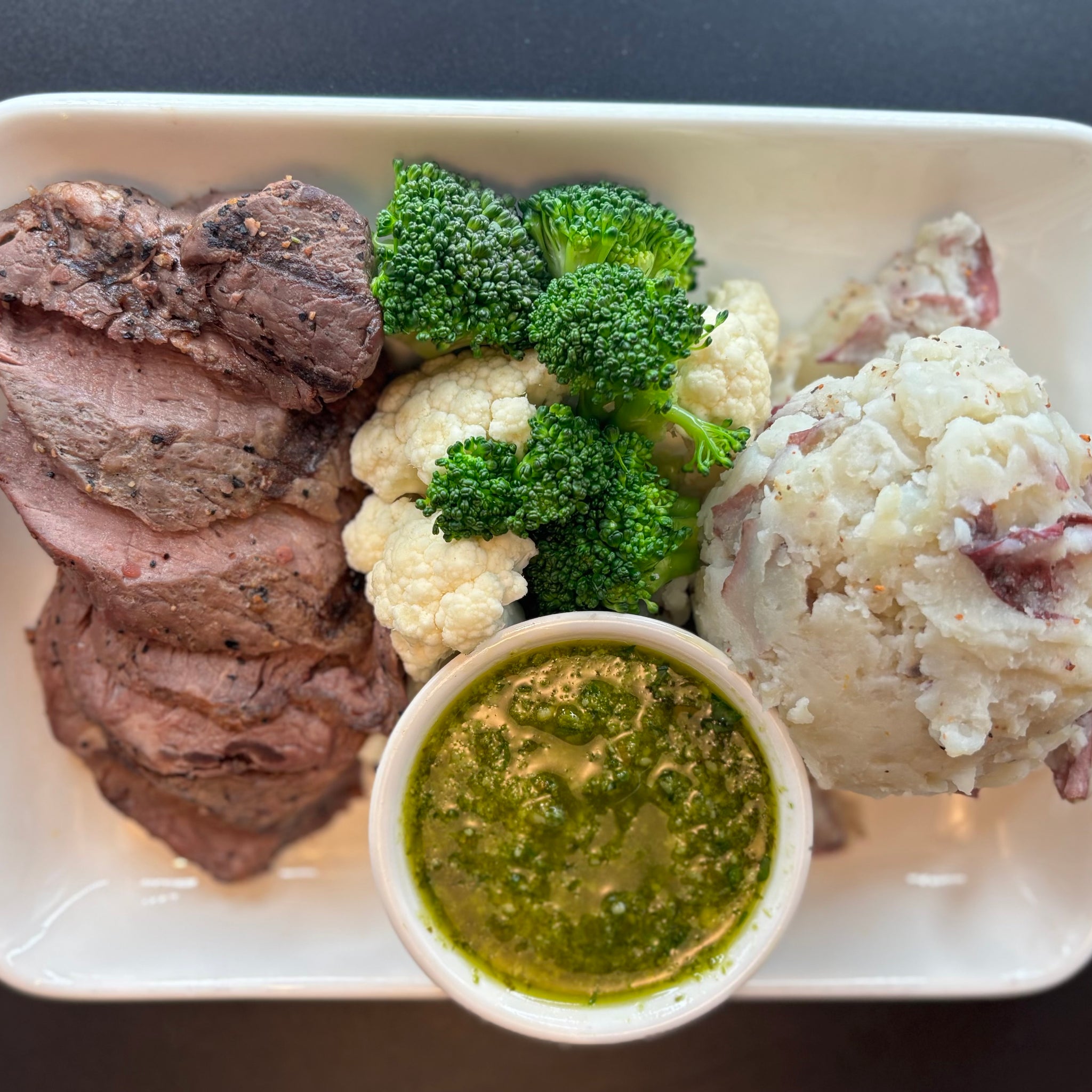 Chimichurri Sirloin with Mashed Potatoes