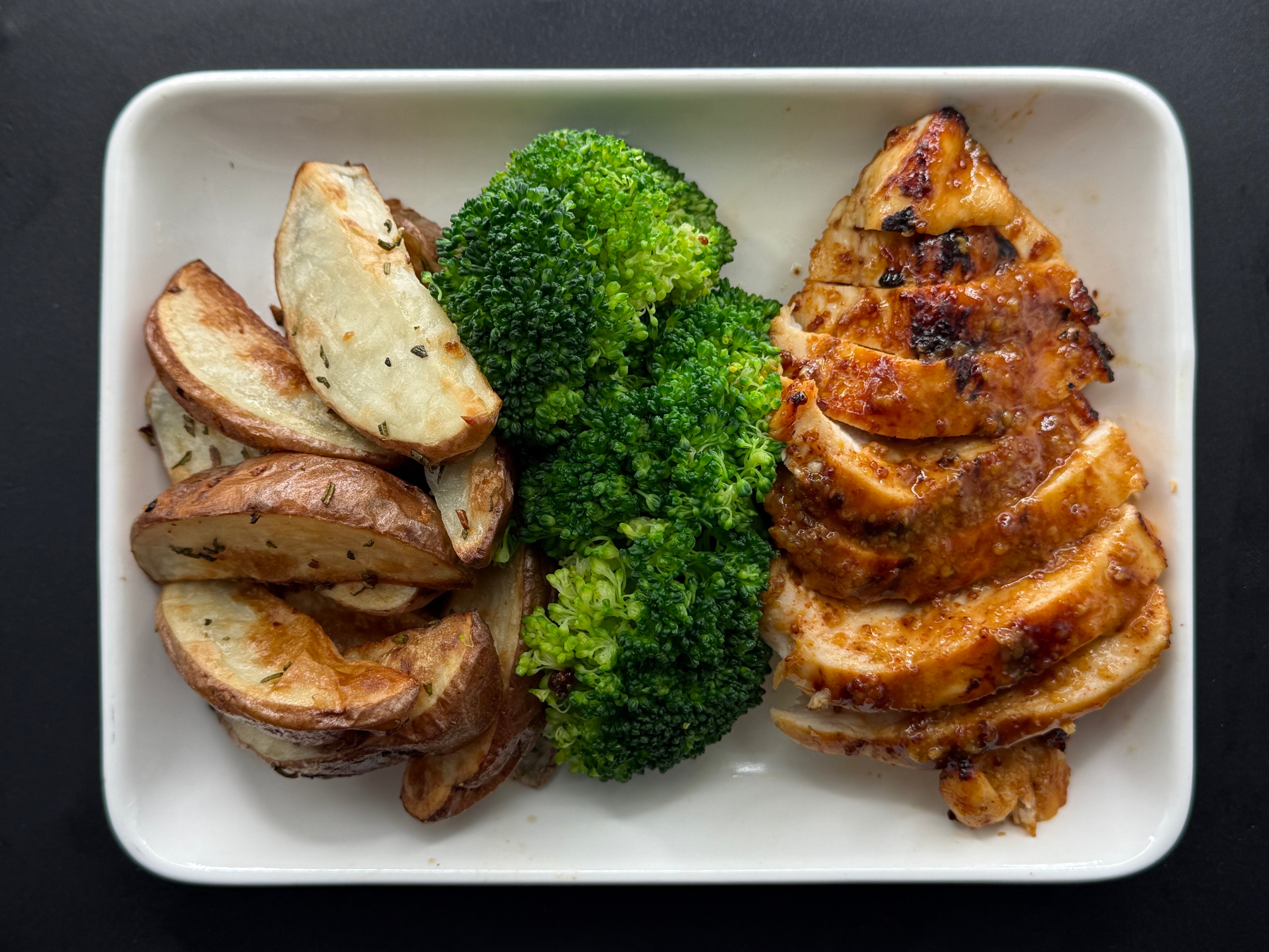 Smokey Dijon Chicken with Rosemary Potato Wedges