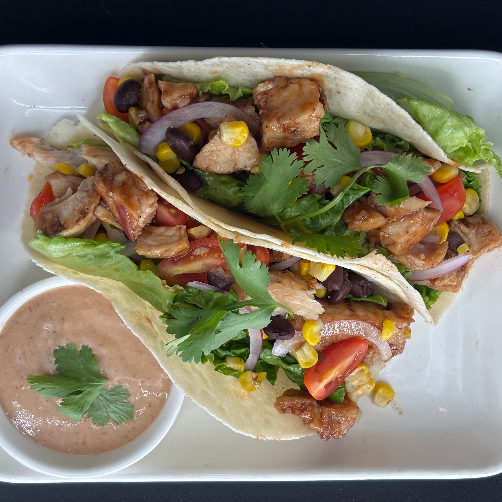 Cold BBQ chicken Hand Wraps