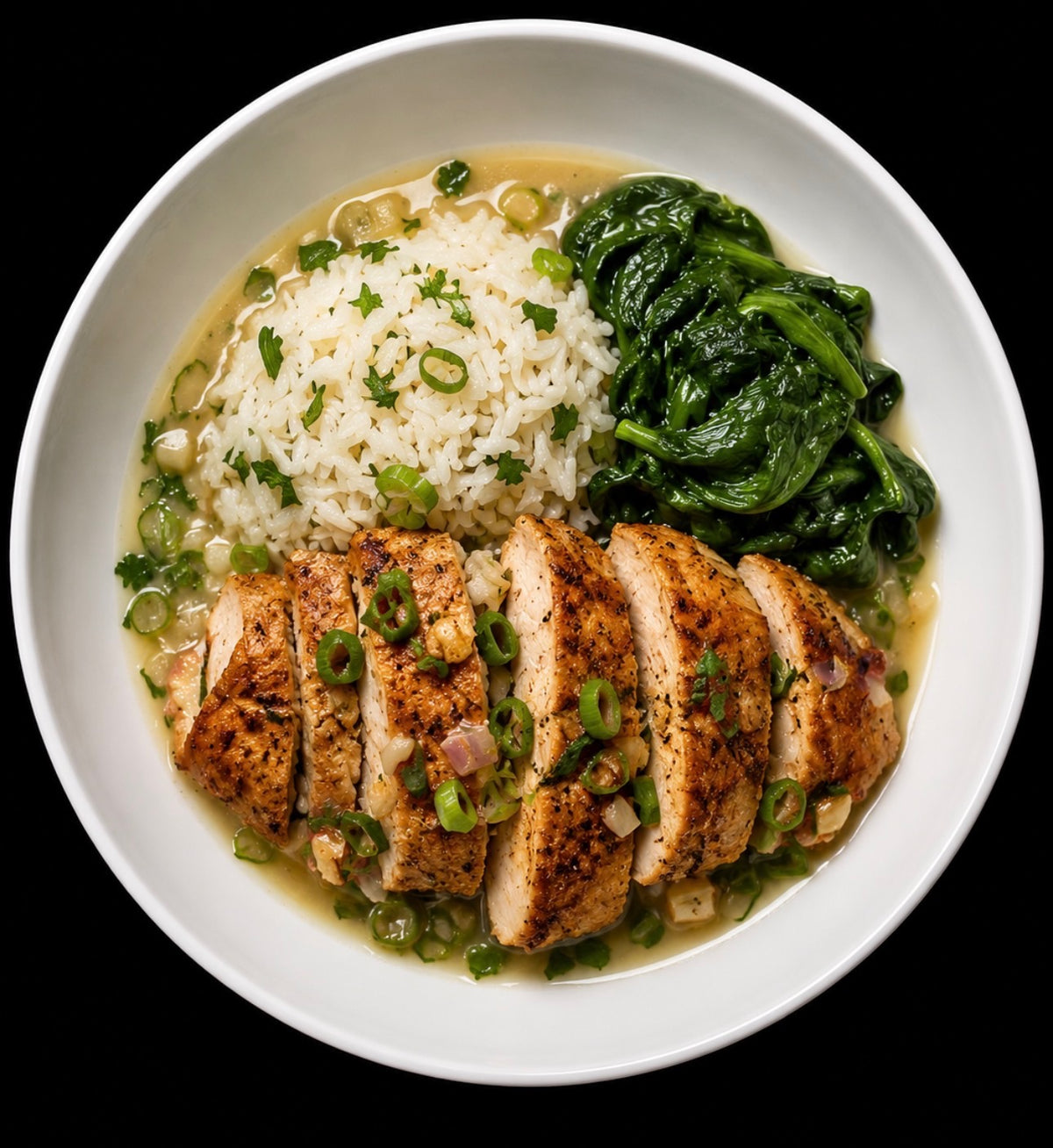 Garlic Herb Chicken & Brothy Rice